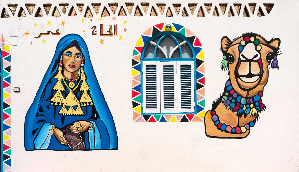 Painted decoration on a Nubian house in Gharb Soheil