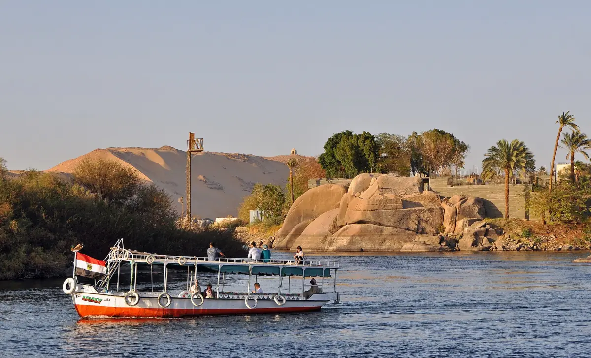 The Nile at Aswan with part of Elephantine Island