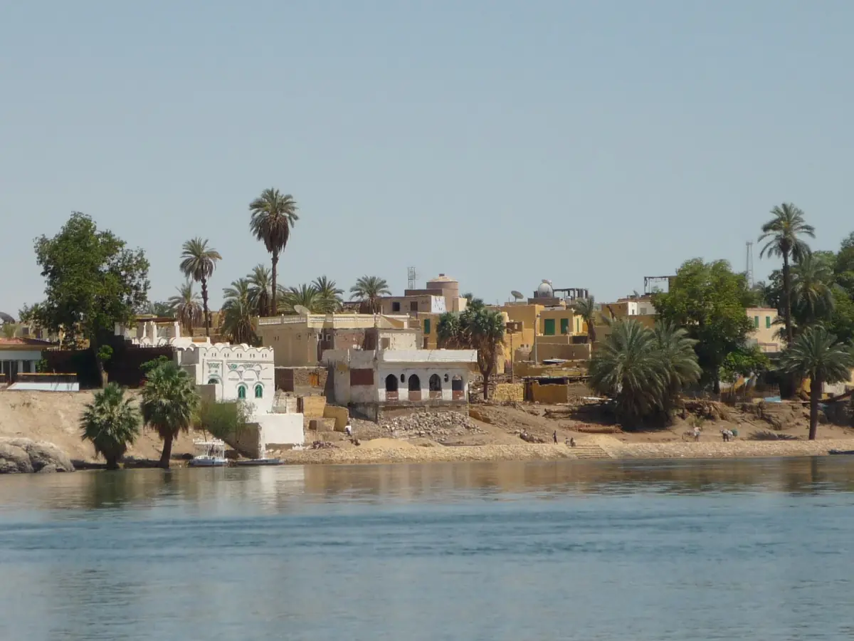 The Nubian village on Elephantine Island seen from the river