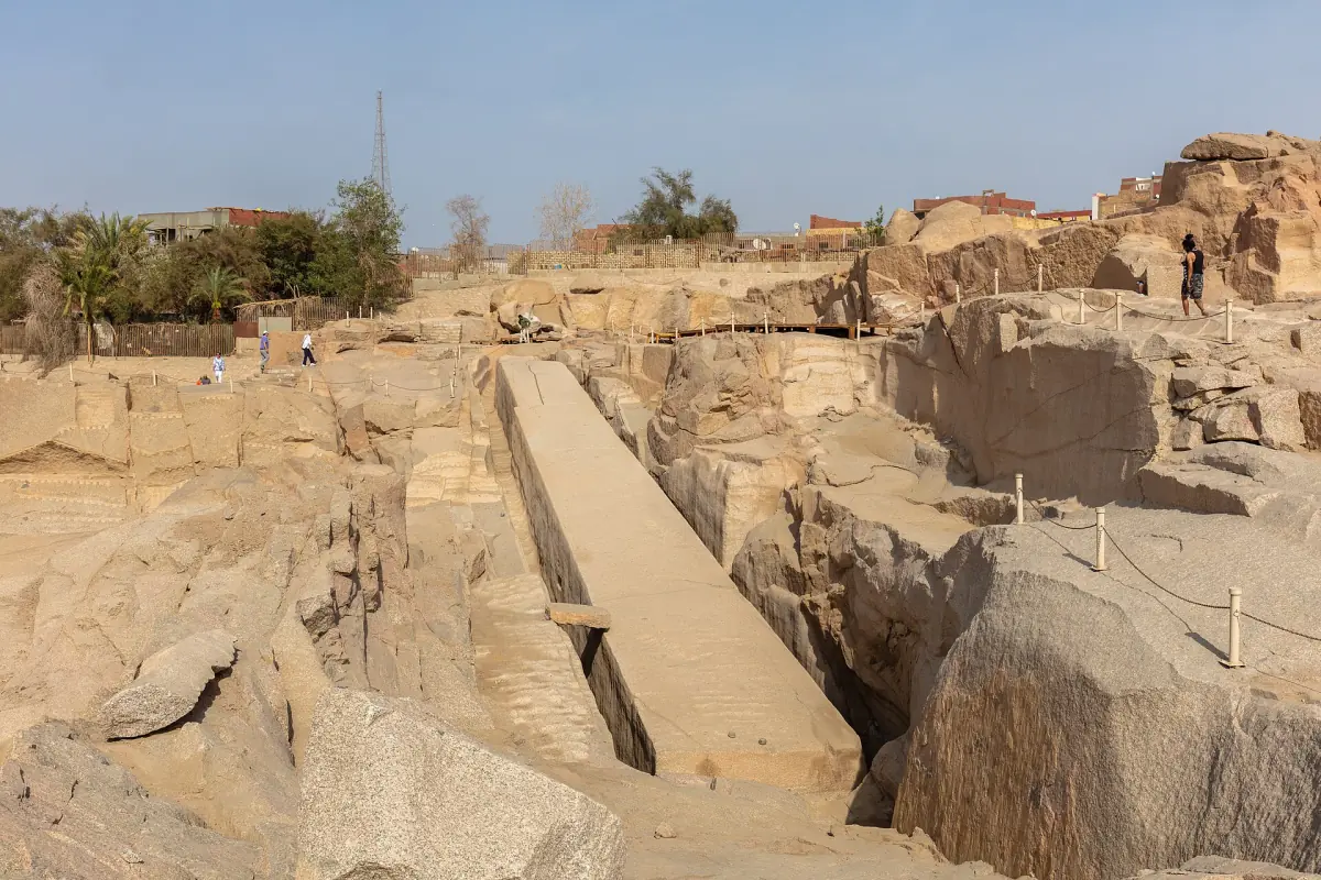 The Unfinished Obelisk lying in its granite quarry